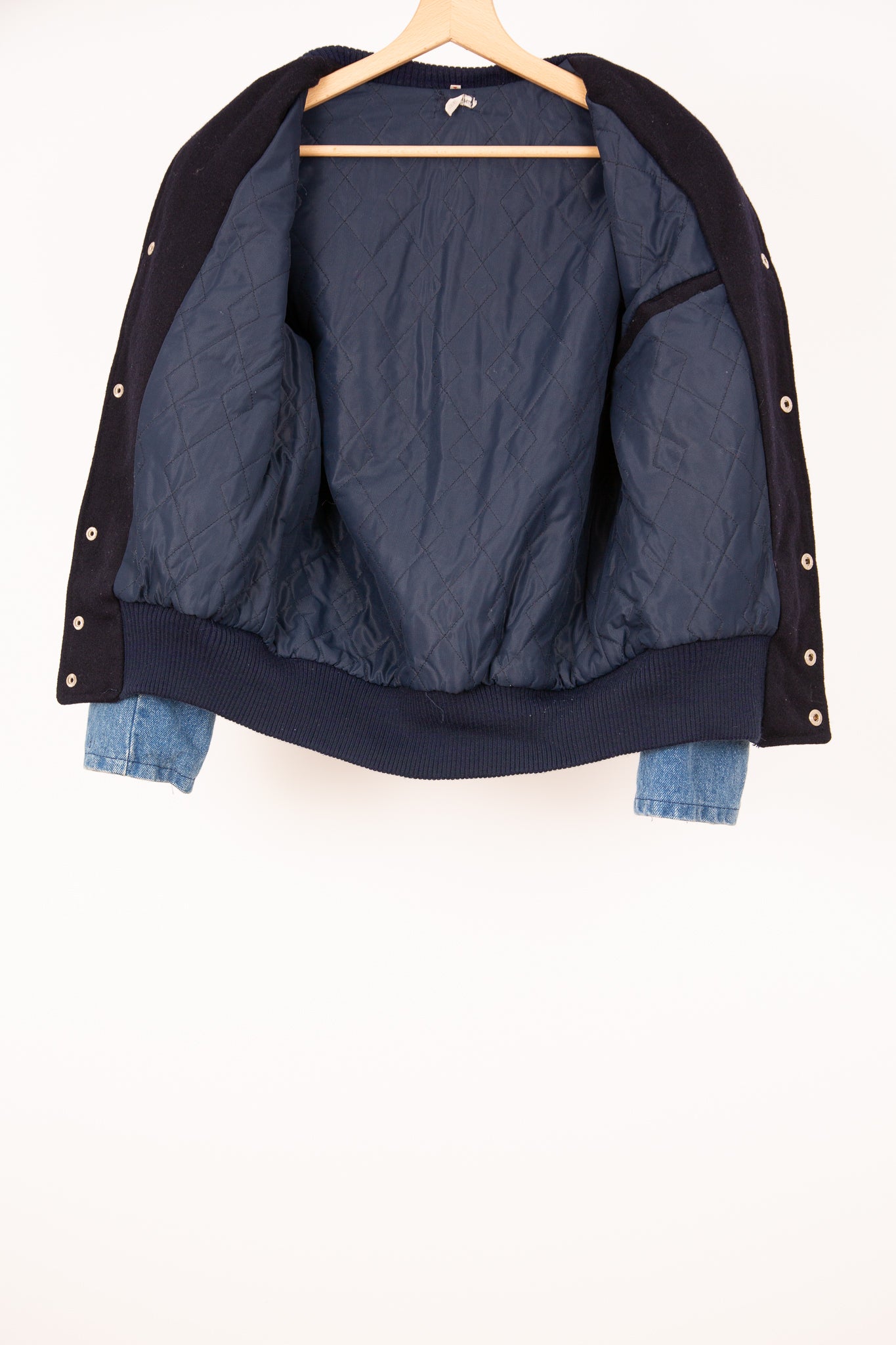 Blouson laine et jean bleu et blanc 36