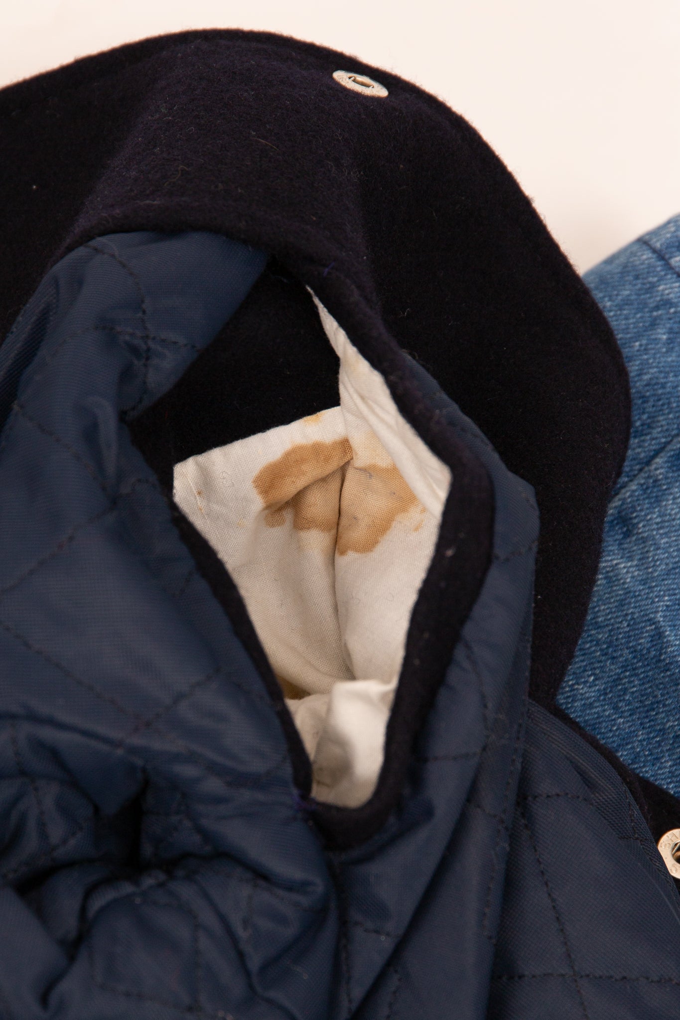 Blouson laine et jean bleu et blanc 36