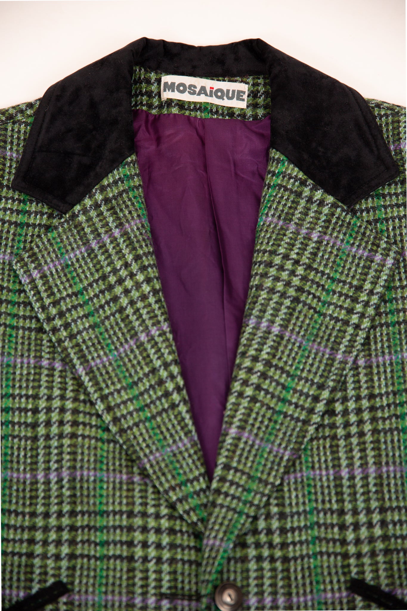 Blazer court à carreaux Mosaïque 40