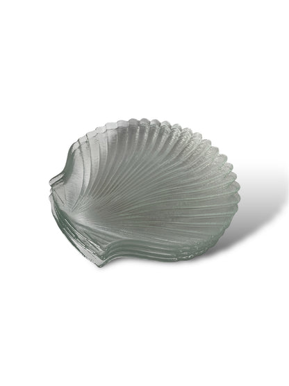 4 assiettes à dessert coquillage en verre