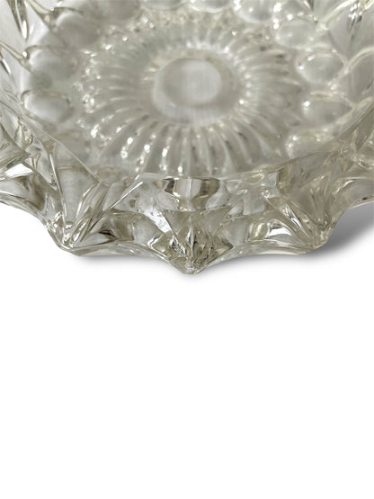 Cendrier rond en verre transparent