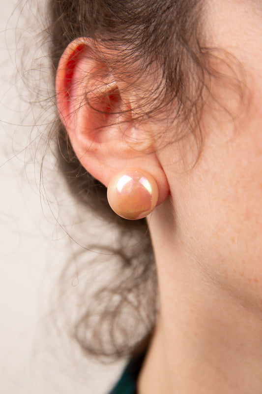 Boucles d'oreilles rose nacré