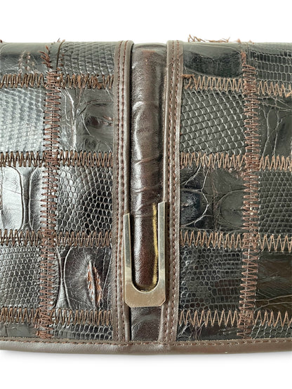 Sac bandoulière marron à chaîne dorée