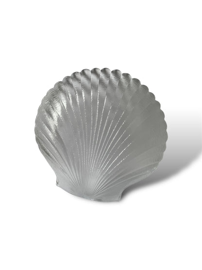 4 assiettes à dessert coquillage en verre