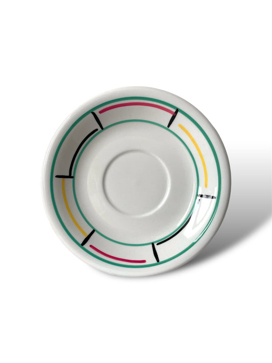 Soucoupe au motif géométrique coloré