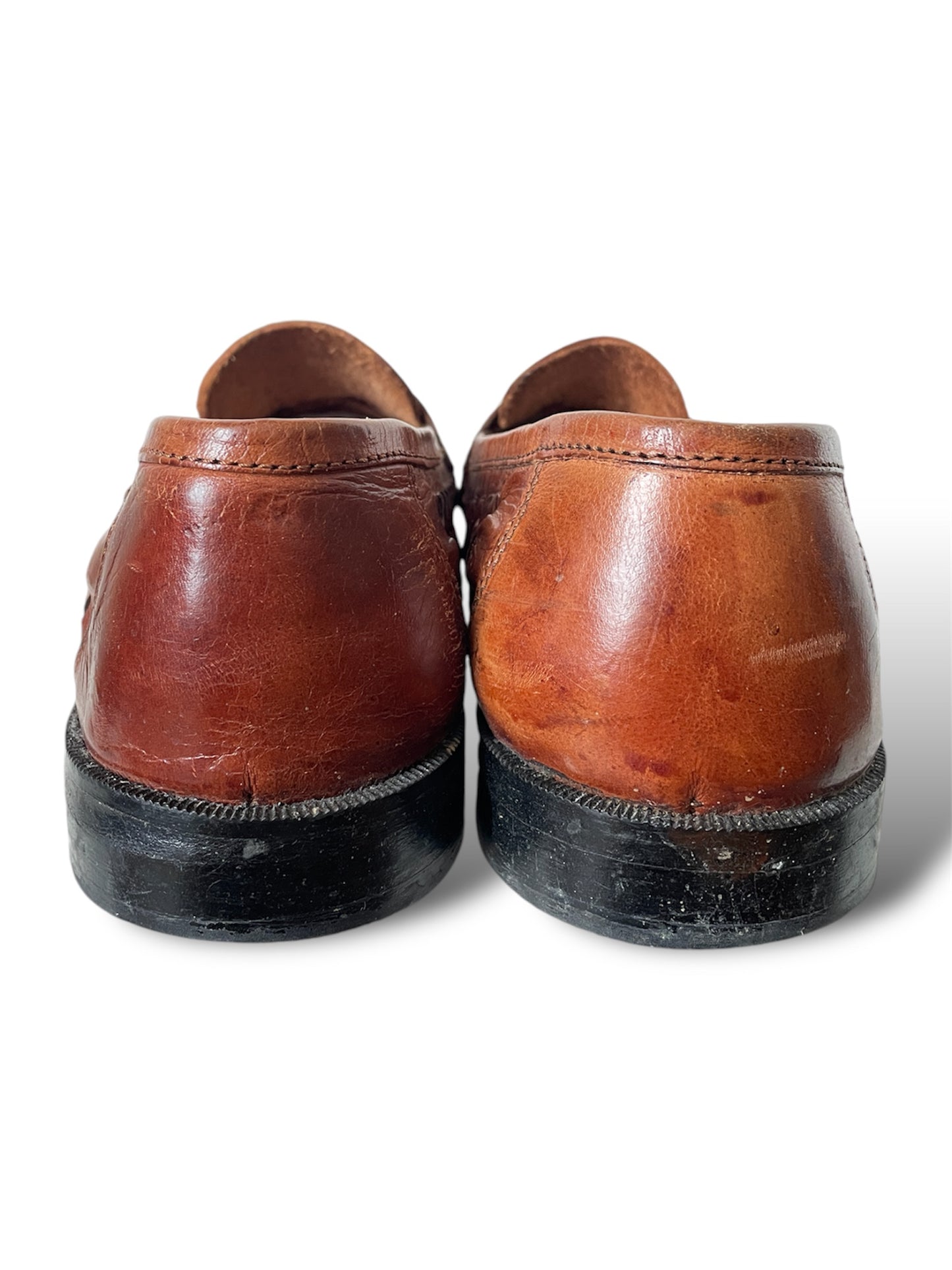 Mocassins en cuir tressé marron 42
