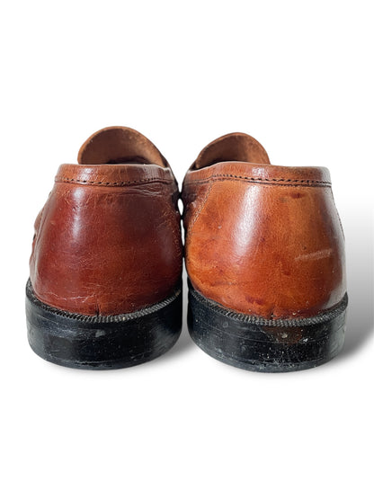 Mocassins en cuir tressé marron 42
