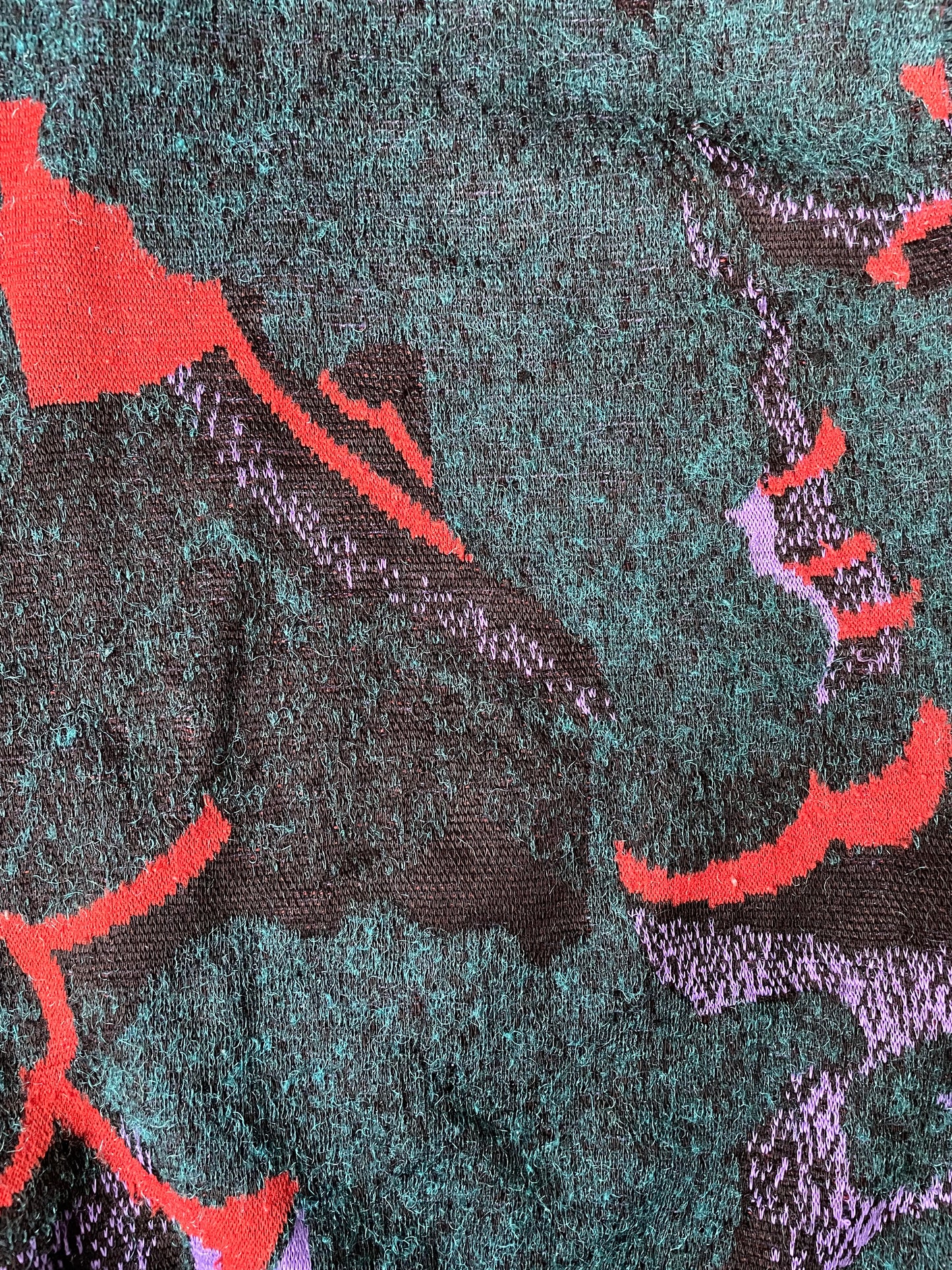 Cardigan vert violet et rouille 40