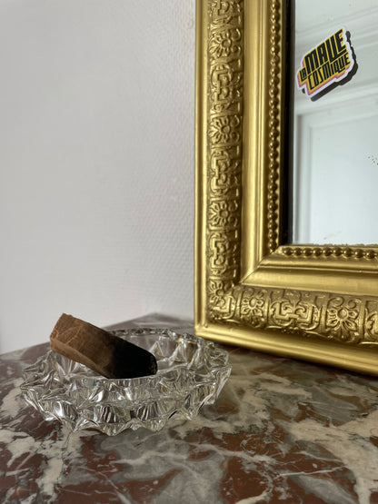 Cendrier rond en verre transparent