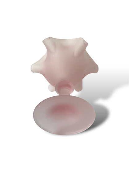6 coupes à dessert en verre dépoli rose pâle