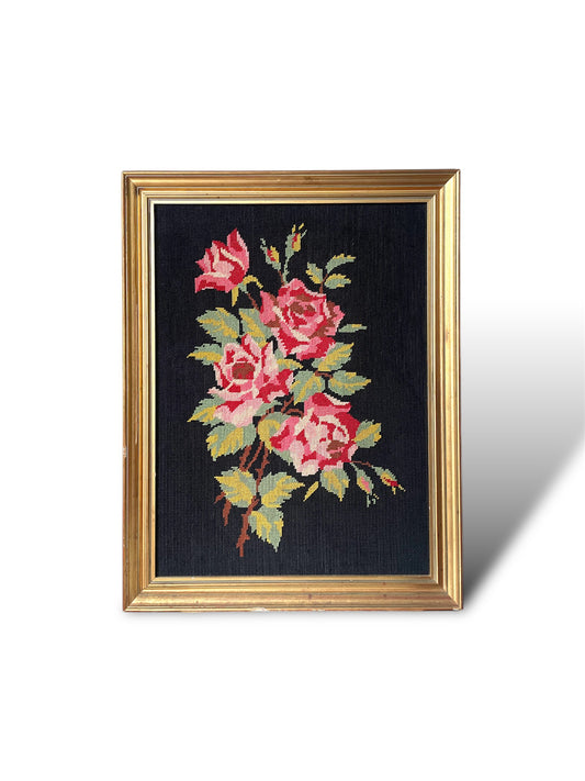 Canevas floral encadré