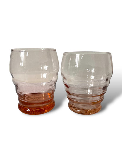 Paire de verres à eau rose