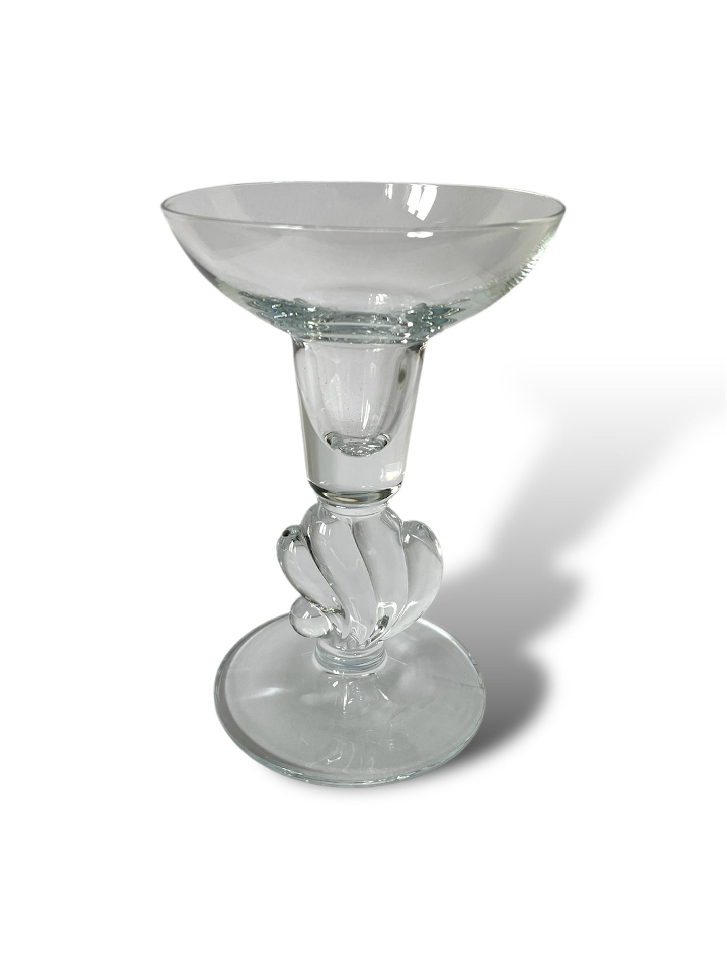 Bougeoir en verre transparent