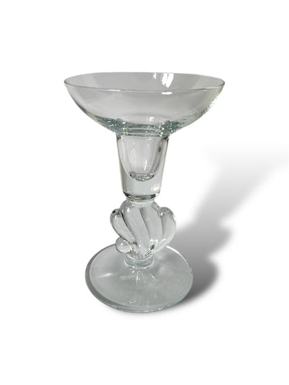 Bougeoir en verre transparent
