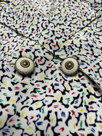 Robe-blouse blanche à fleurs 44
