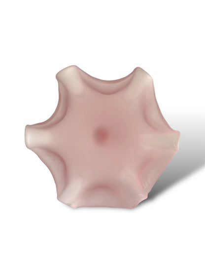 6 coupes à dessert en verre dépoli rose pâle