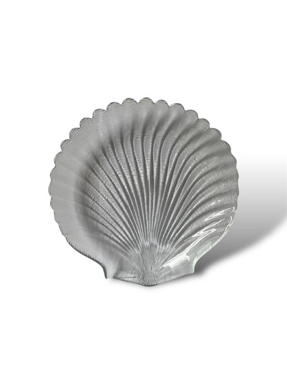 4 assiettes à dessert coquillage en verre