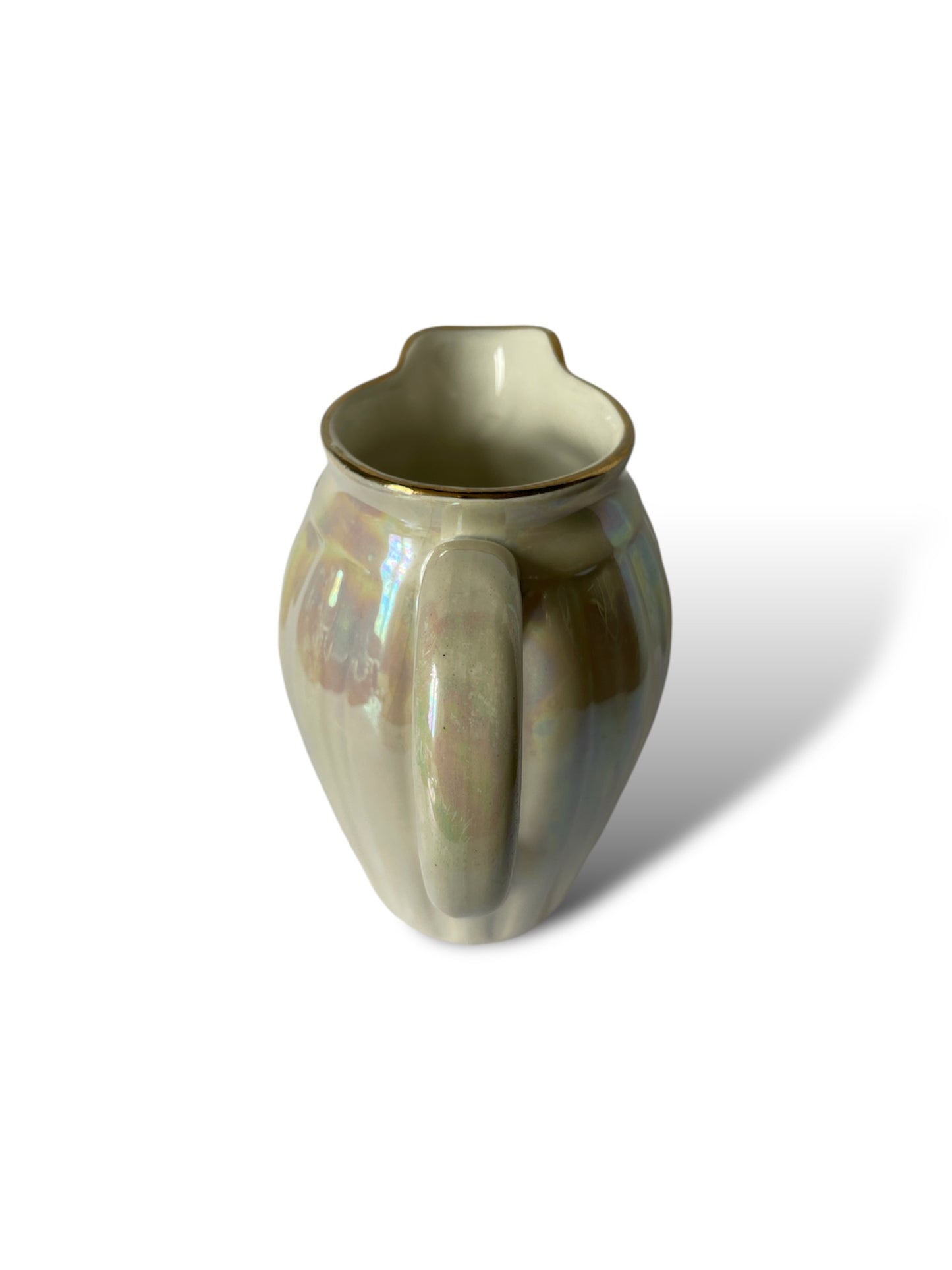 Petit pichet blanc irisé