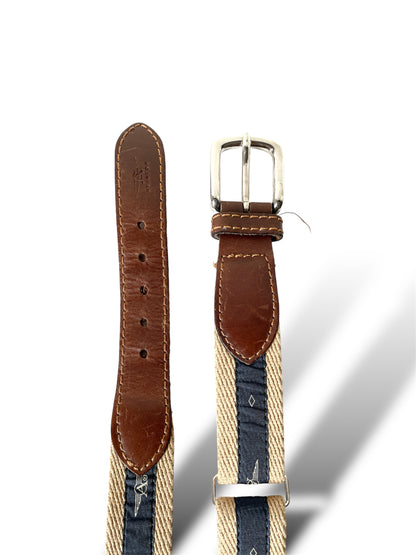 Ceinture Aviateur beige marron et bleu