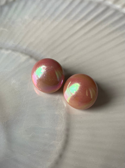 Boucles d'oreilles rose nacré