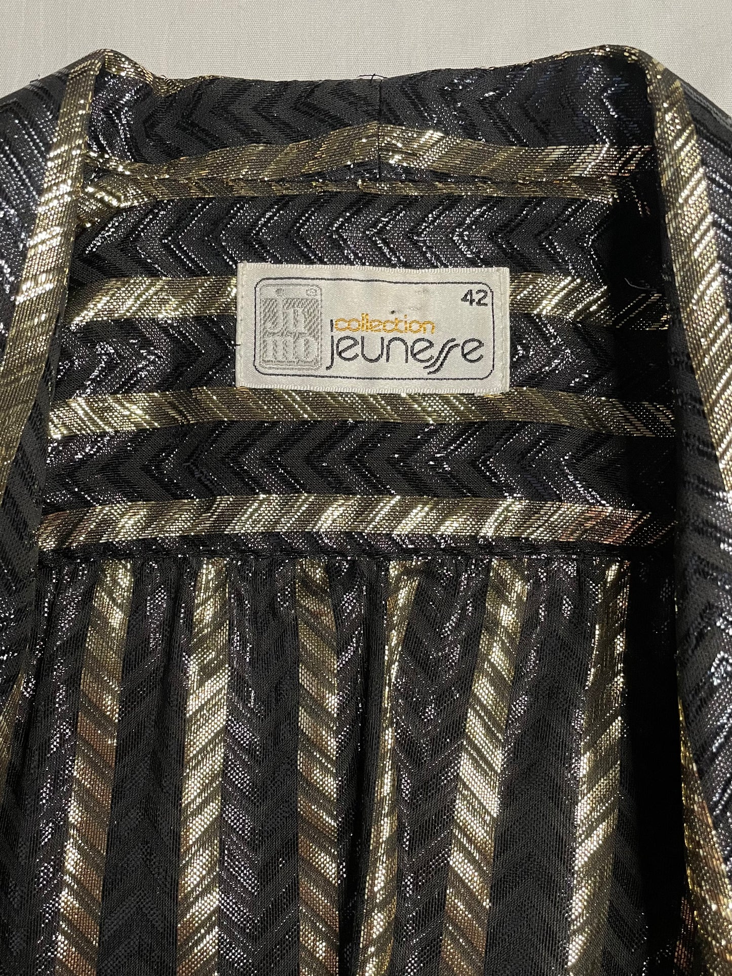 Chemisier à rayures noir et doré 42