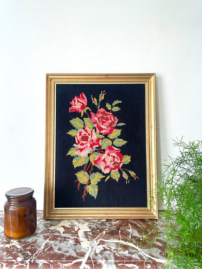 Canevas floral encadré