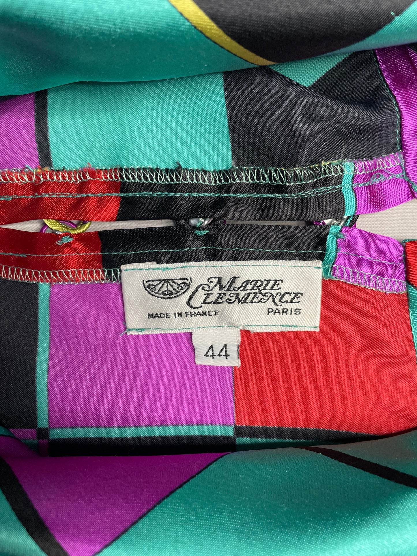 Top arlequin en soie 44