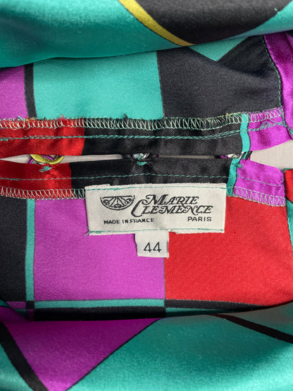 Top arlequin en soie 44