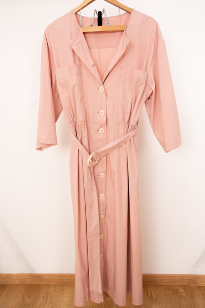 Robe-chemise rose poudré 40