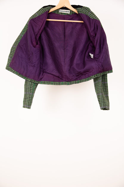 Blazer court à carreaux Mosaïque 40