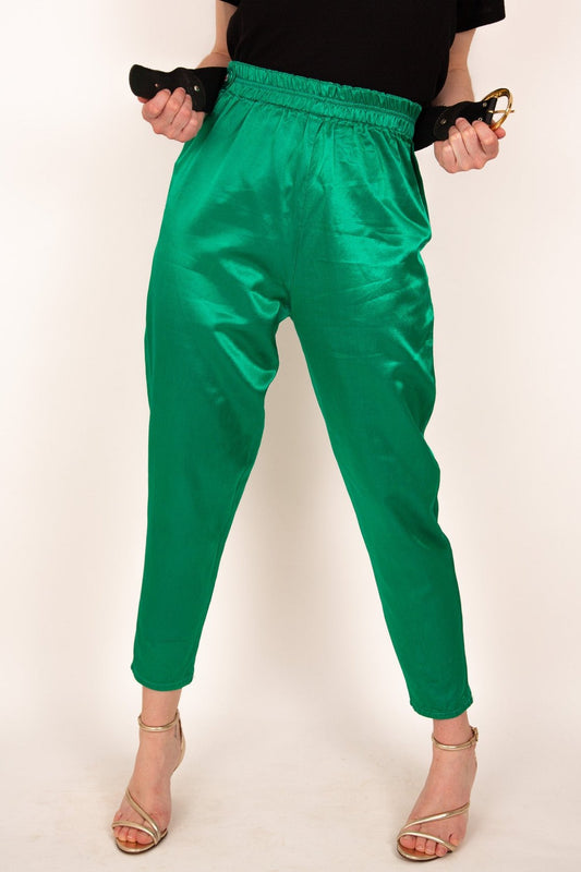 Pantalon satiné vert 38