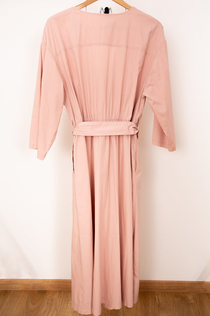 Robe-chemise rose poudré 40