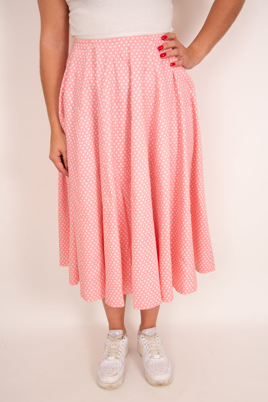 Jupe rose à pois blancs 38