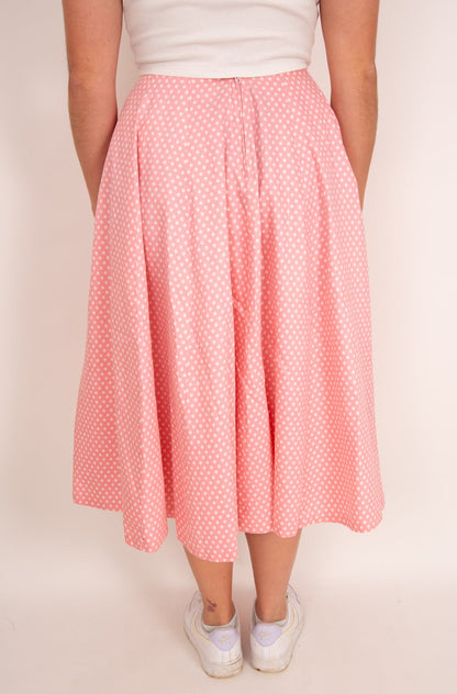 Jupe rose à pois blancs 38