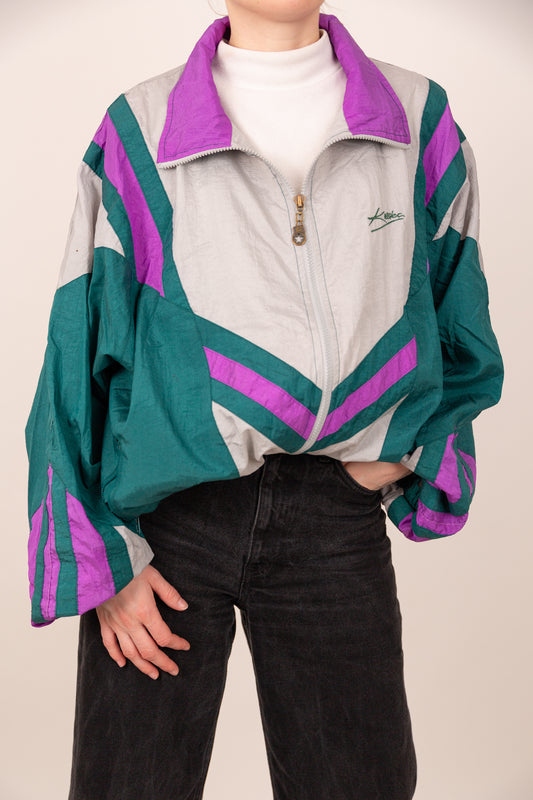 Veste de sport gris vert canard violet
