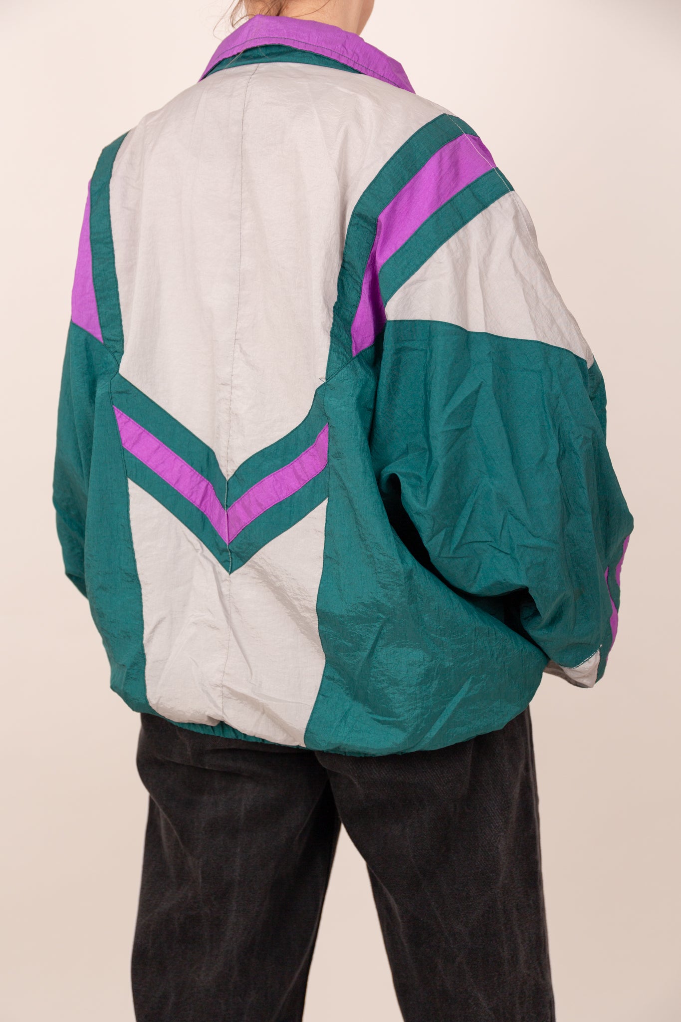 Veste de sport gris vert canard violet