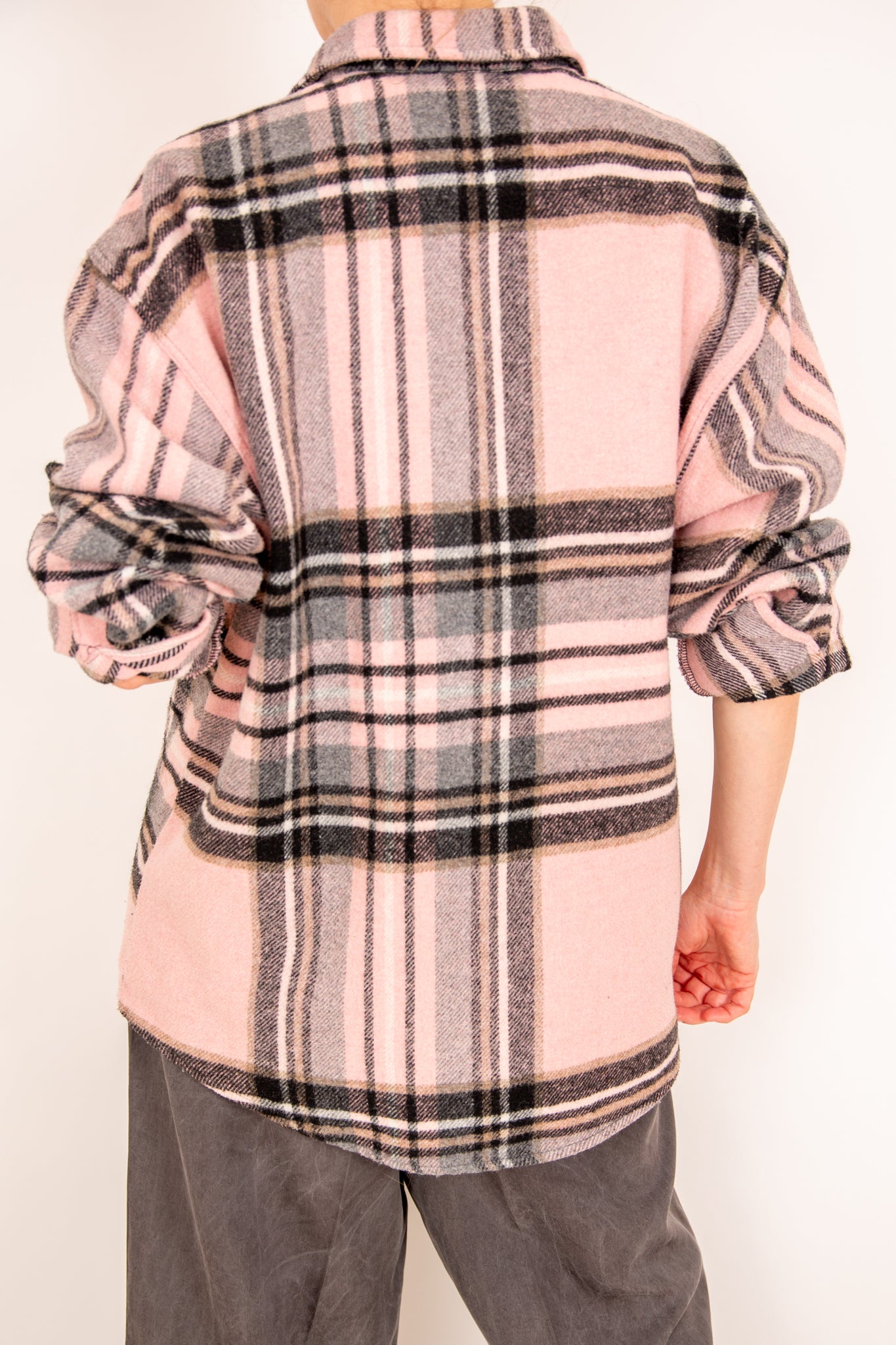 Surchemise rose et gris 36