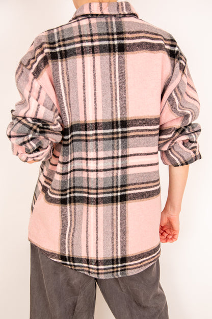 Surchemise rose et gris 36