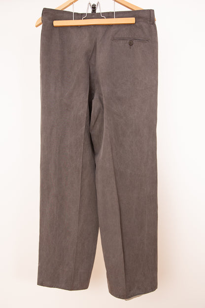Pantalon à pinces gris et fluide 44