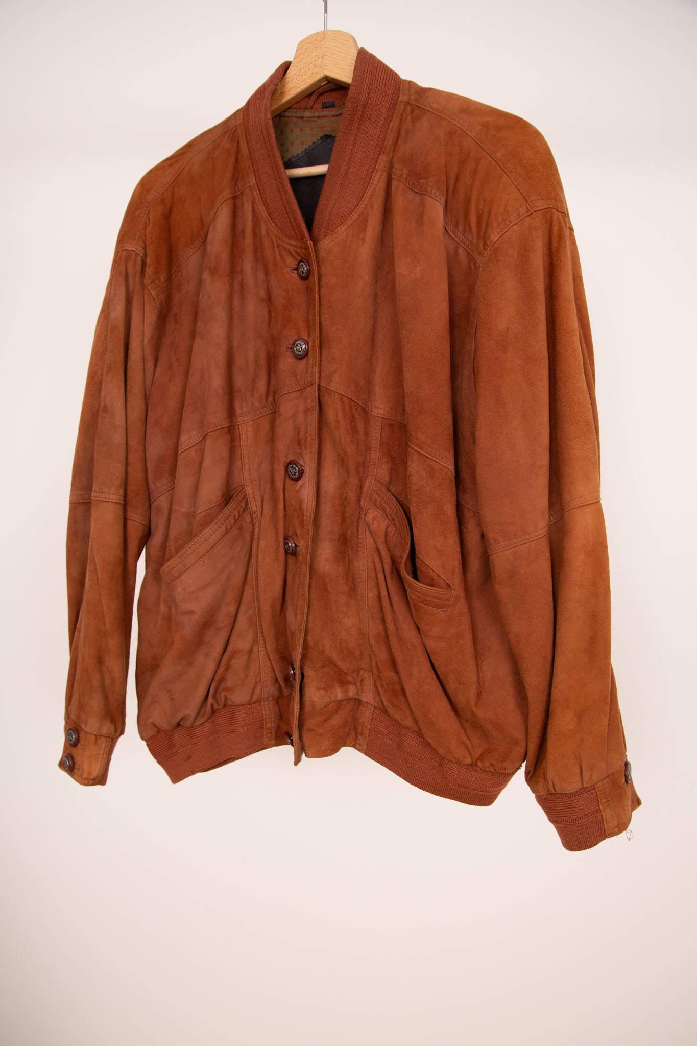 Blouson en daim camel 40