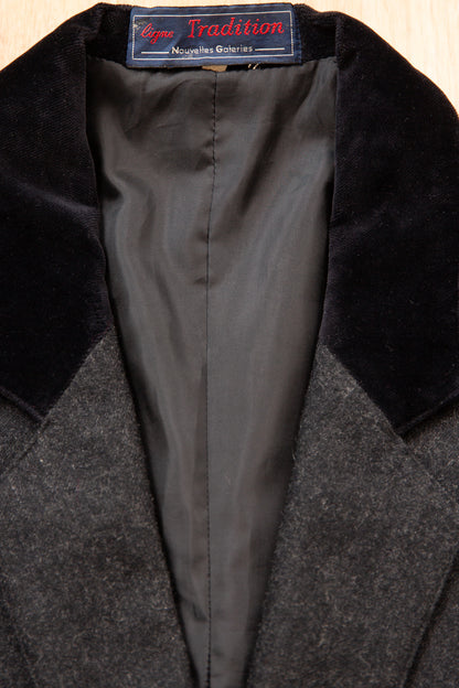 Blazer en laine gris et noir 40