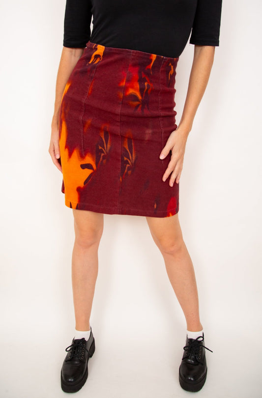 Jupe crayon rouge et orange 36