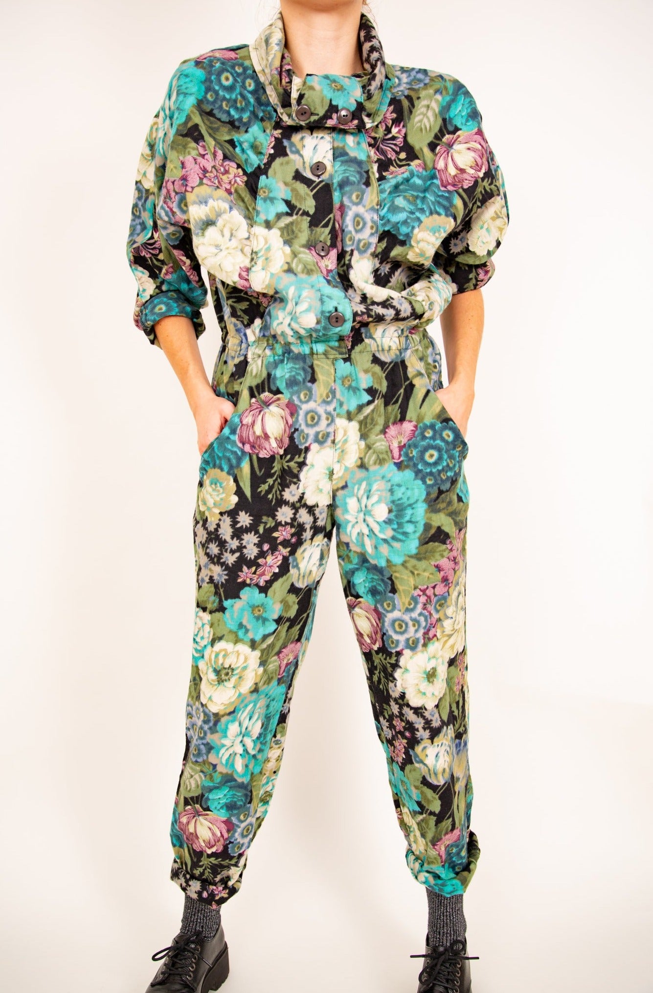Combinaison florale en laine 38