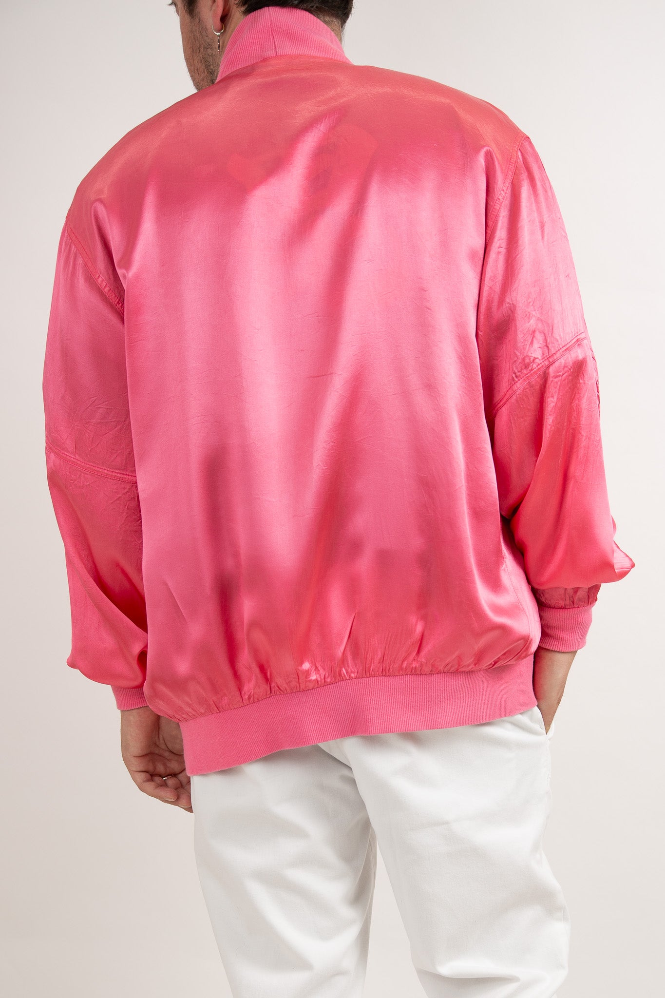 Gilet oversize rose satiné 38
