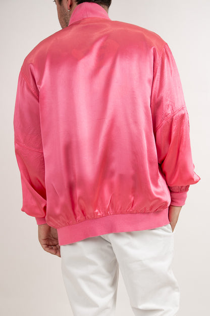 Gilet oversize rose satiné 38