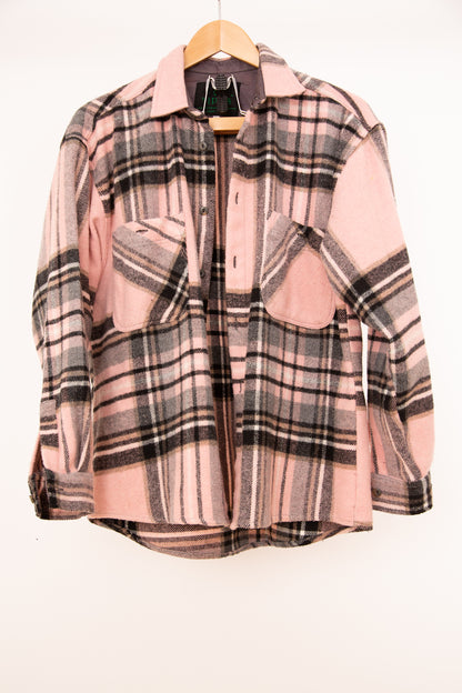 Surchemise rose et gris 36