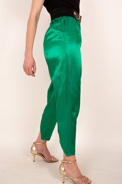 Pantalon satiné vert 38