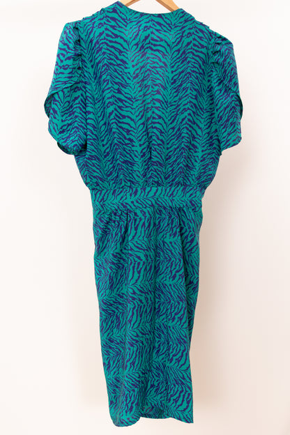 Robe zébrée turquoise et bleu 40