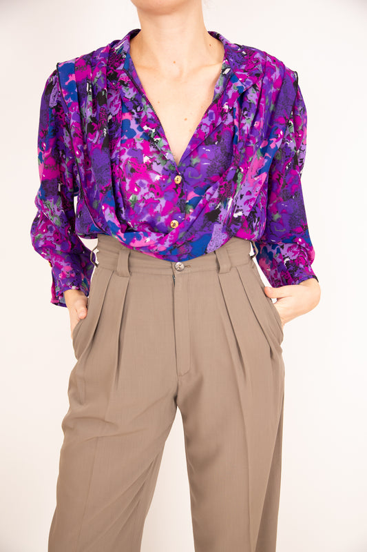 Chemisier à lavallière violet 36