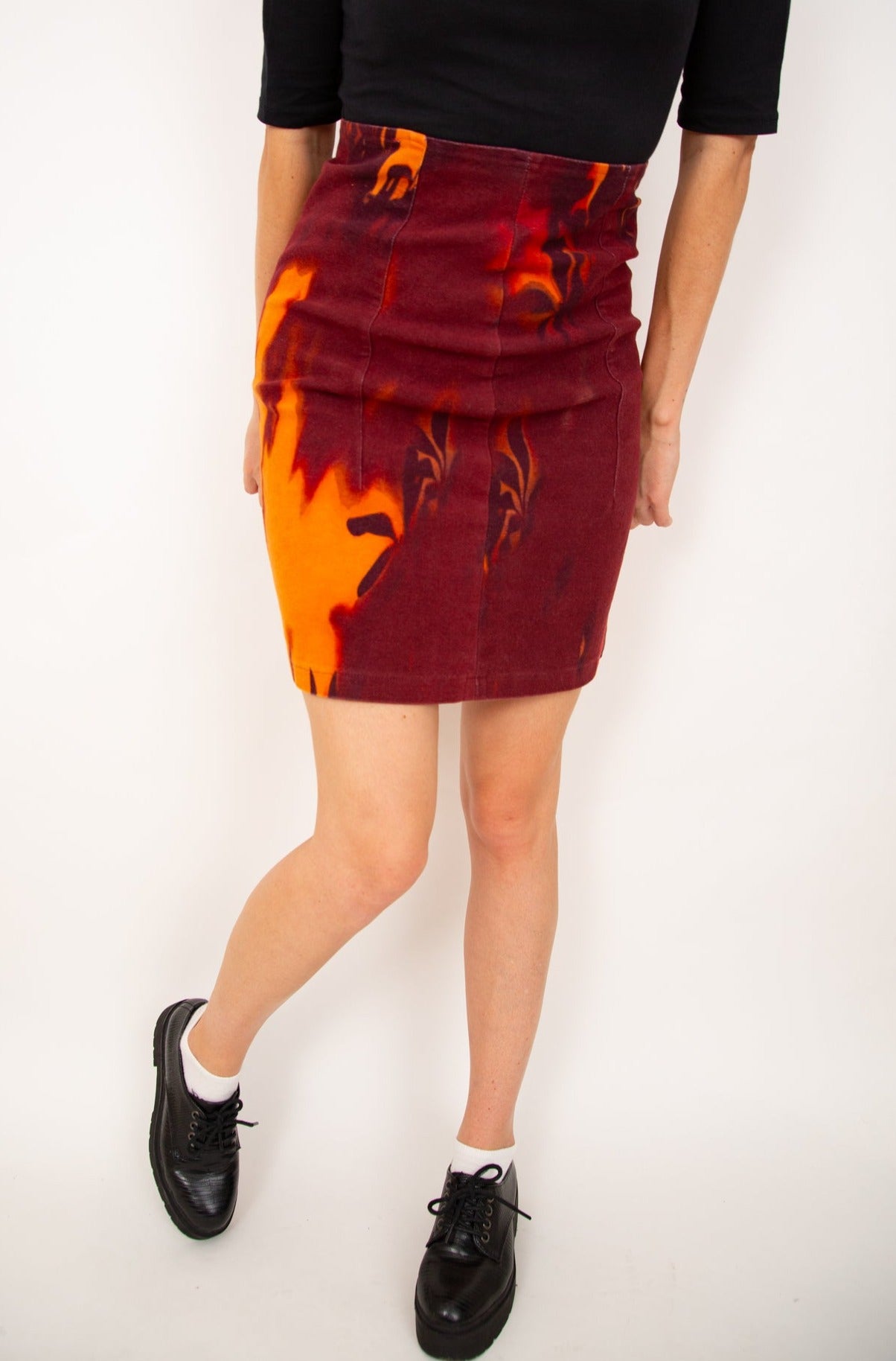 Jupe crayon rouge et orange 36